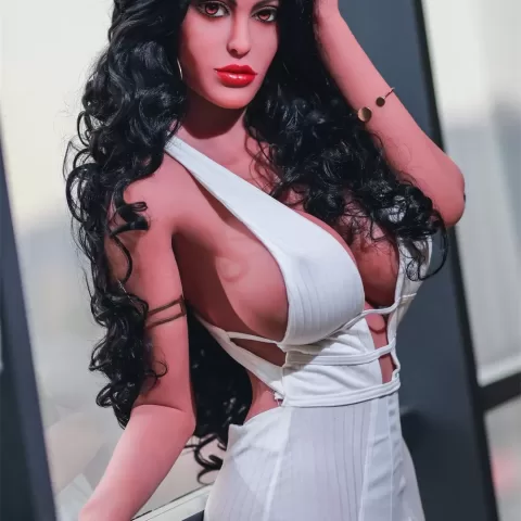 European and American series style men's sexual masturbation device height 170CM big breasts pink nipples vulva organ black long hair soft real tan skin sex young woman silicone doll